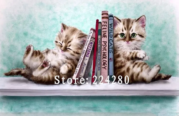 

Животное, кошка и книга, рукоделие, вышивка, милый питомец, сделай сам, 18CT, 14CT, наборы для вышивки крестом без принта, узор для рукоделия, декор для вышивки крестом