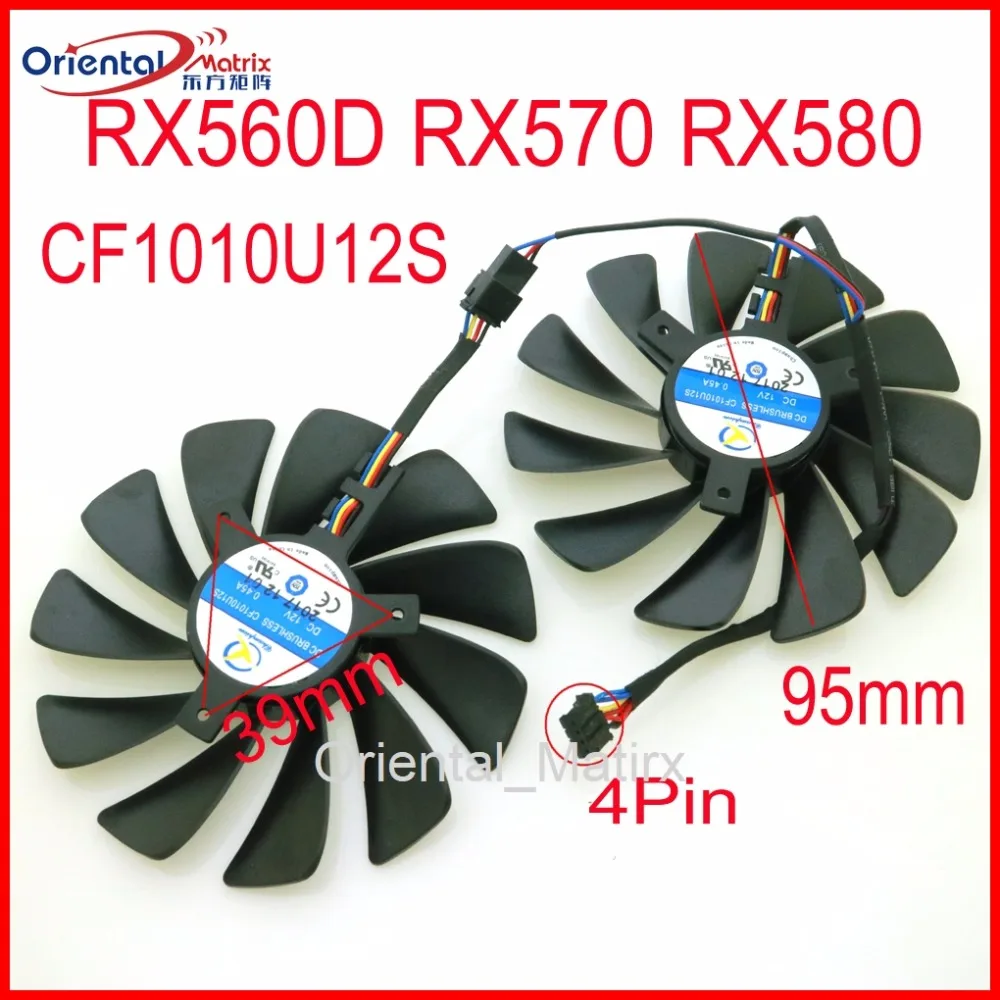 

Free Shipping FDC10U12S9-C CF1010U12S 12V 0.45A 95mm 4Wire 4Pin VGA Fan For XFX RX560D RX570 RX580 Graphics Card Cooling Fan