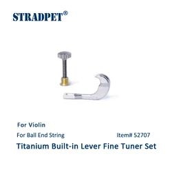 STRADPET Built-in Titanium Lever Fine Tuner Set for Violin (one tuner with its screws), Violin Accessories