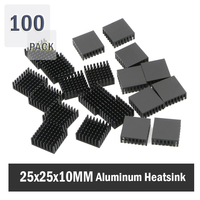 100Pcs Gdstime 25*25*10mm Aluminum Cooler Radiator Heat Sink Heatsink 25mm x 25mm x 10mm  Electronic Cooling Radiator Heat sink