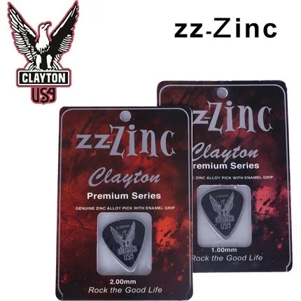 Clayton ZZ-Zinc Standard Metal Guitar Pick Plectrum Mediator 1/pick Gauge 1.0mm or 2.0mm