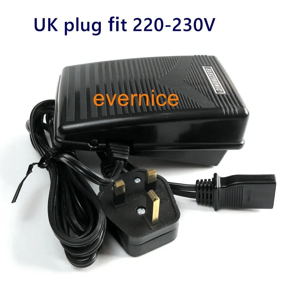 Uk Plug 220V Foot Pedal 60652 For Singer Serger 14U 30218 5127 93220 9324 9432