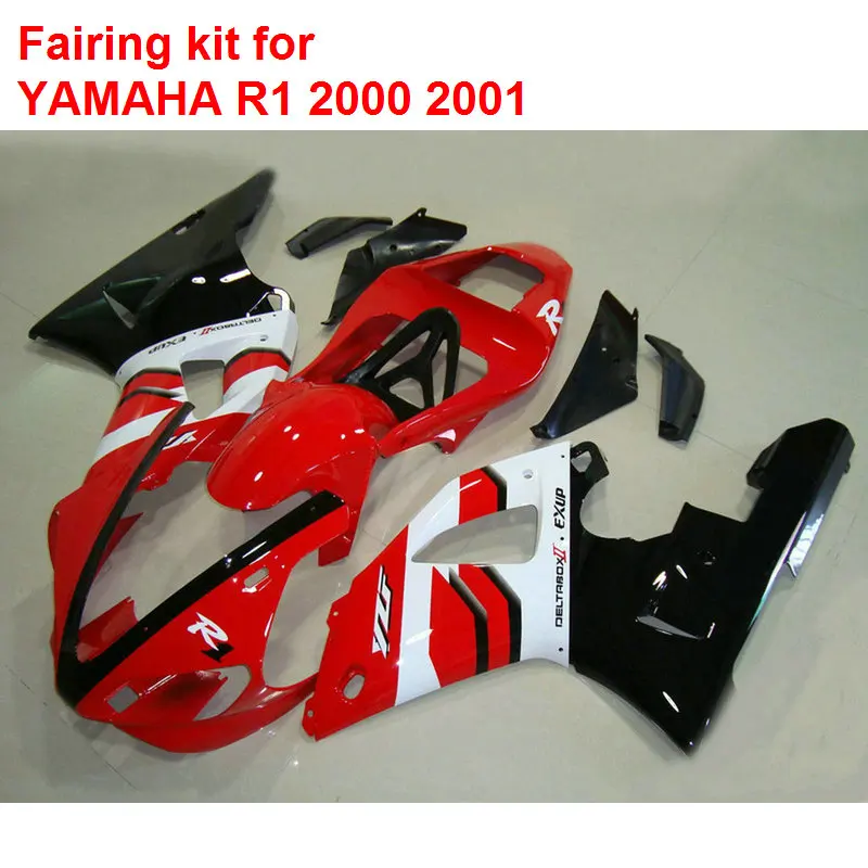 Motorcycle fairing kit for Yamaha YZFR1 2000 2001 red black white fairings set YZF R1 00 01 +7 gifts BA74