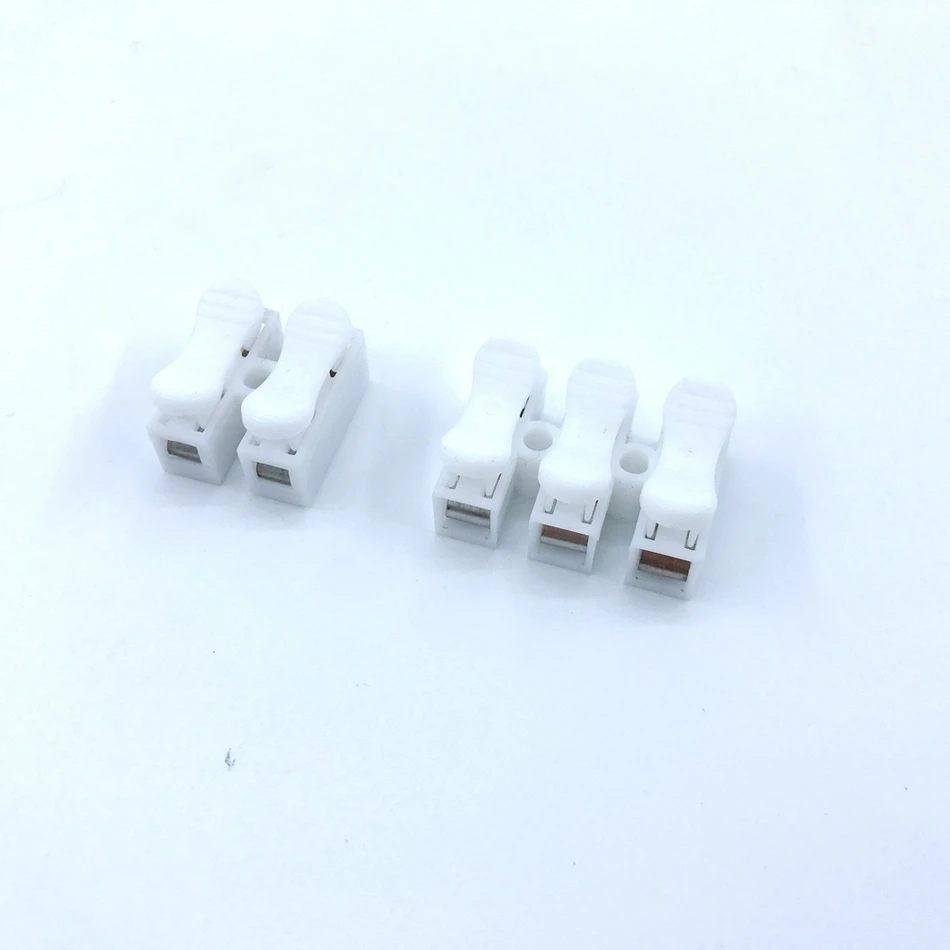 100pcs/lot CH2 CH3 Spring Wire Quick Connector 2p 3p G7 Electrical Crimp Terminals Block Splice Cable Clamp Easy Fit Led Strip