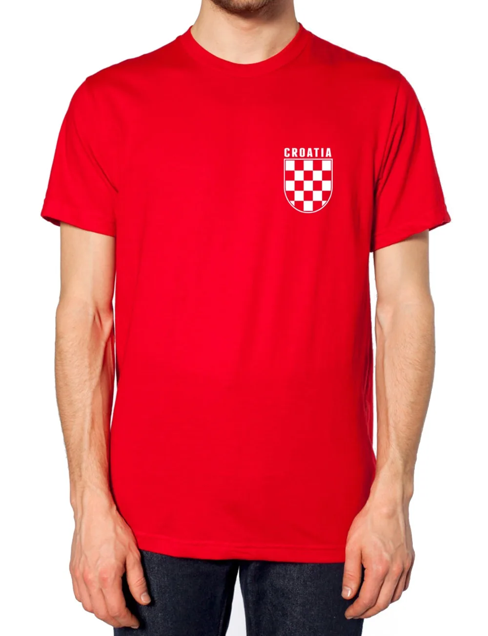 Summer O-Neck Solid Color Loose Basic Retro Croatia Footballer T Shirt Croatian Vintage Check Men Fans Photo T Shirts