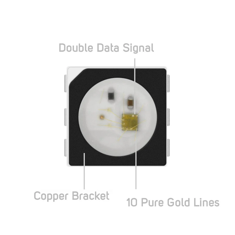 10~1000pcs WS2813 RGB LED Chip Dual-Signal 5050 SMD Black/White Version WS2813 Individually Addressable Digital DC5V