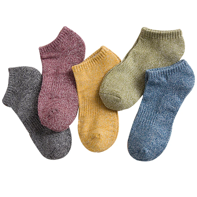 

5pairs Men Plus Thick Keep Warm Socks Autumn Winter Comfort Man Cotton Sock Meias Sox Calcetines Pure Color All-match Male Socks