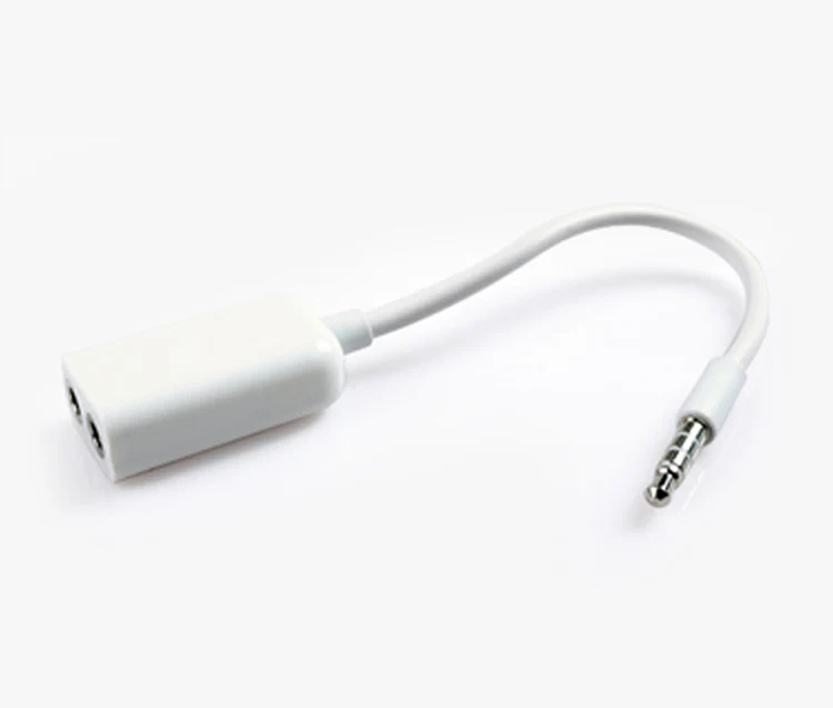 100 قطعة/الوحدة أسود/أبيض 3.5 مللي متر واحد في اثنين من الأزواج الصوت خط ياربود سماعة سماعة سماعة الفاصل للهاتف 6 5 ثانية 4 ثانية MP3 MP4 #4