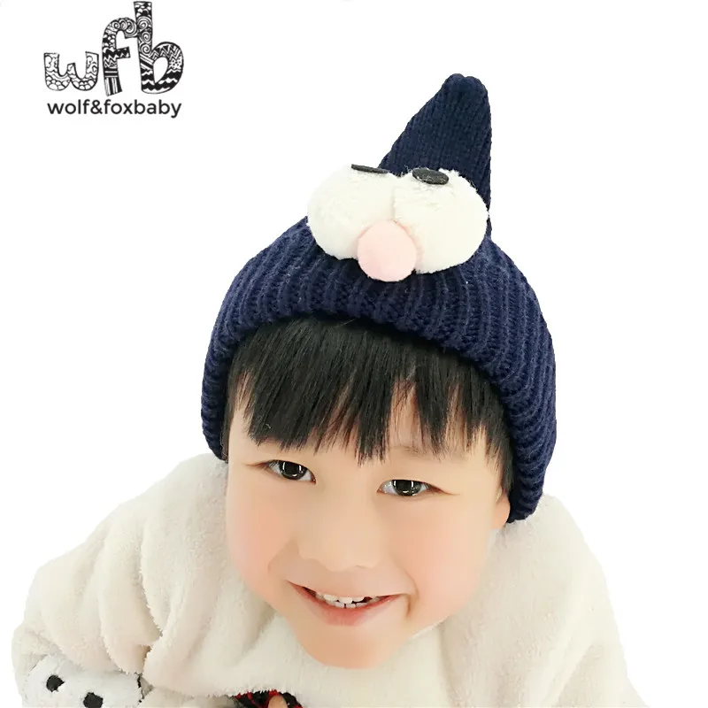 

Retail 0-6 years Knitted wool cap cartoon eyes Wizard's hat baby children infant kids spring autumn fall winter