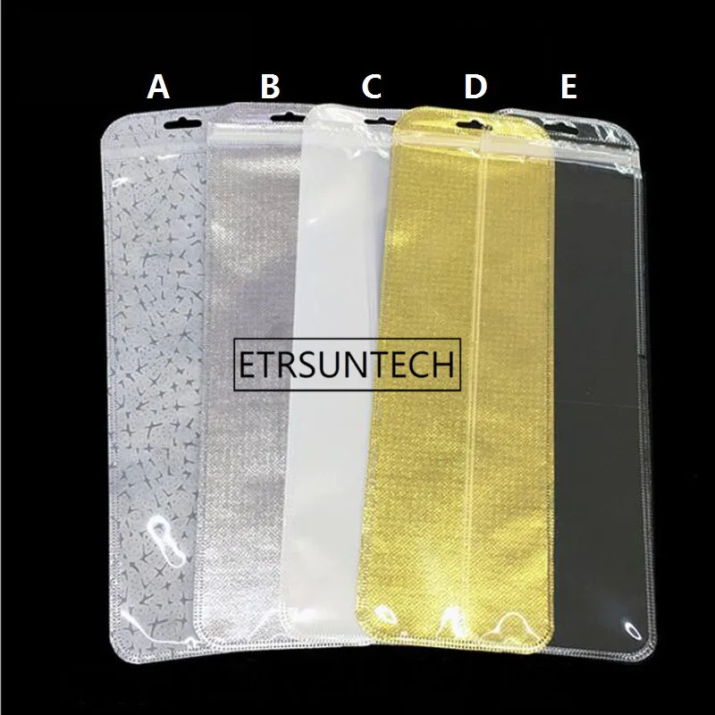 Saco de vedação auto-adesivo transparente de aço inoxidável, 9*30cm, saco de embalagem com canudo de aço inoxidável com furo para pendurar