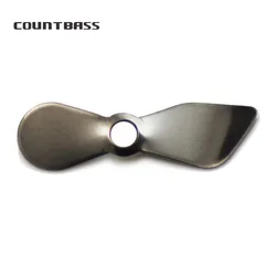 Countbass 50pcs Stainless Steel Prop Blades, Propeller Blade, DIY Topwater hard fishing lures, Popper, Swim Jigs