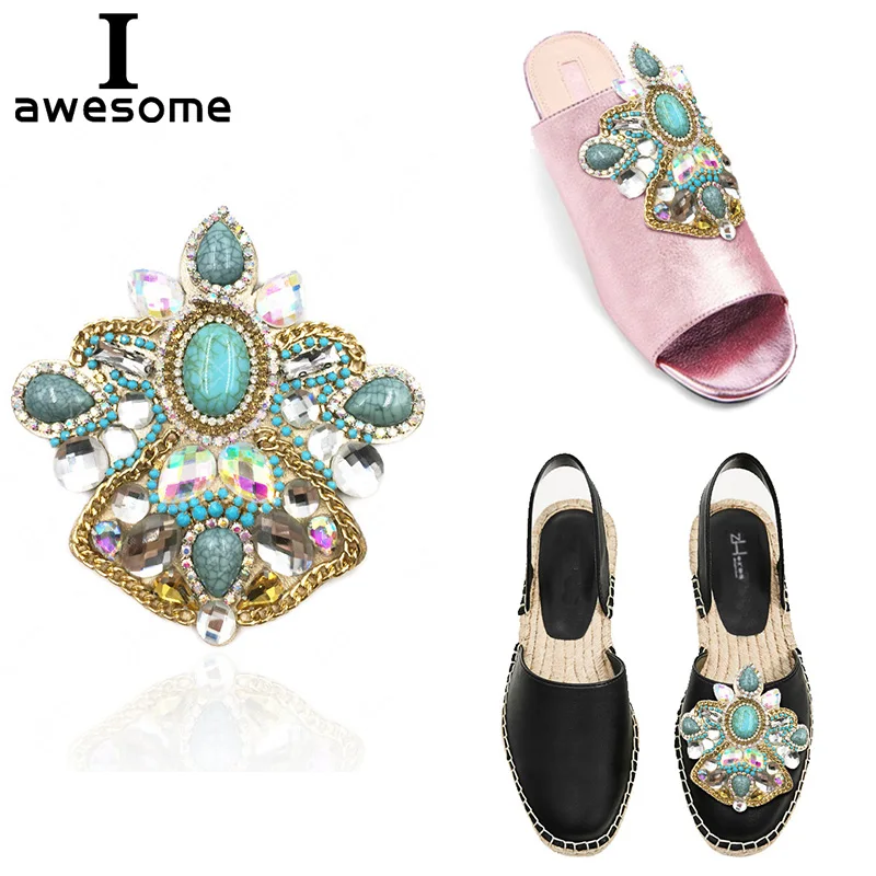 

Shoes Accessories For high Heels Sandals Boots Bohemian style Rhinestone Flowers Bridal Wedding Party Shoe's Decorations flower