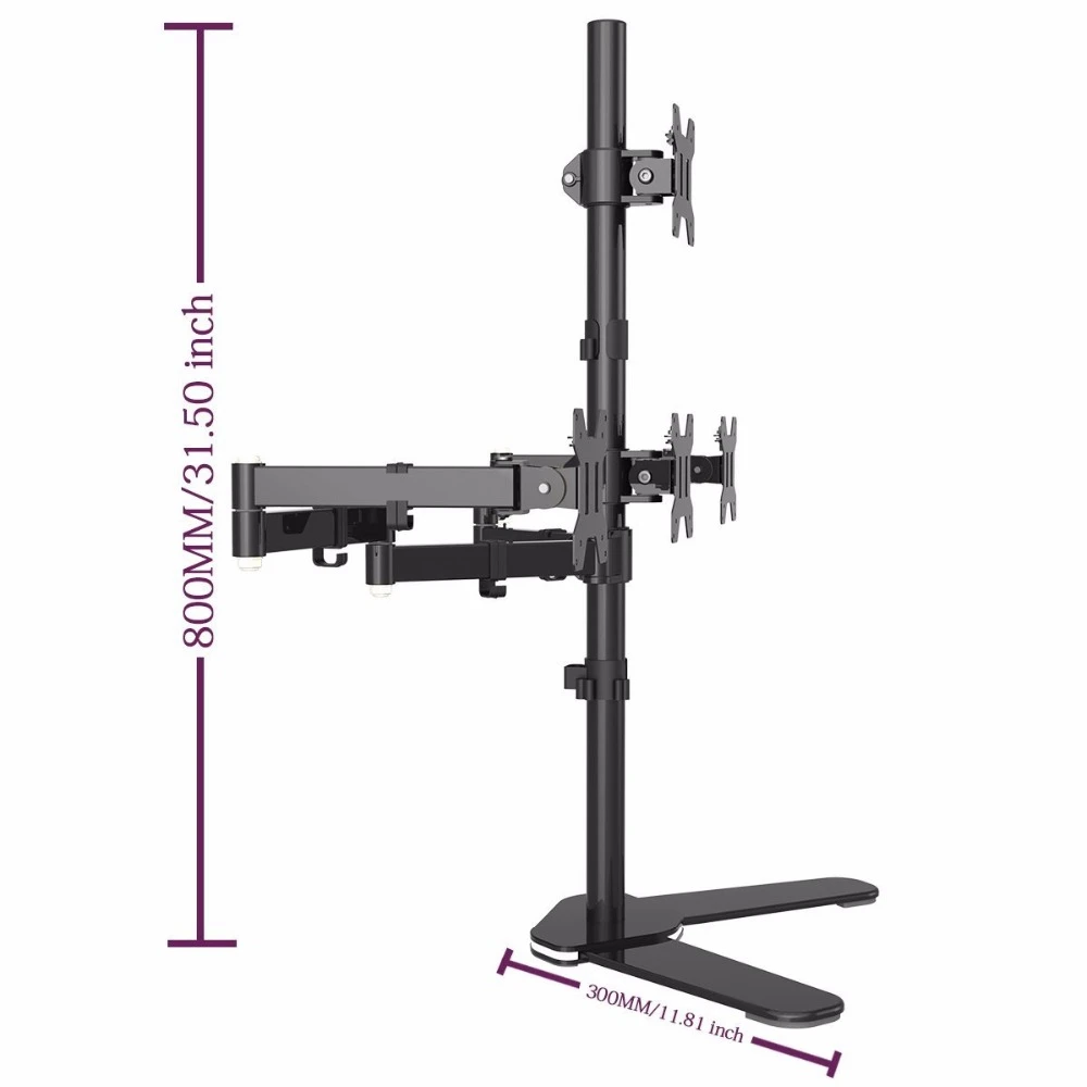 Imagem -04 - Suporte para Monitor Led com Quatro Braços até 27 Ml6864 para Trabalho Pesado Mais Suporte