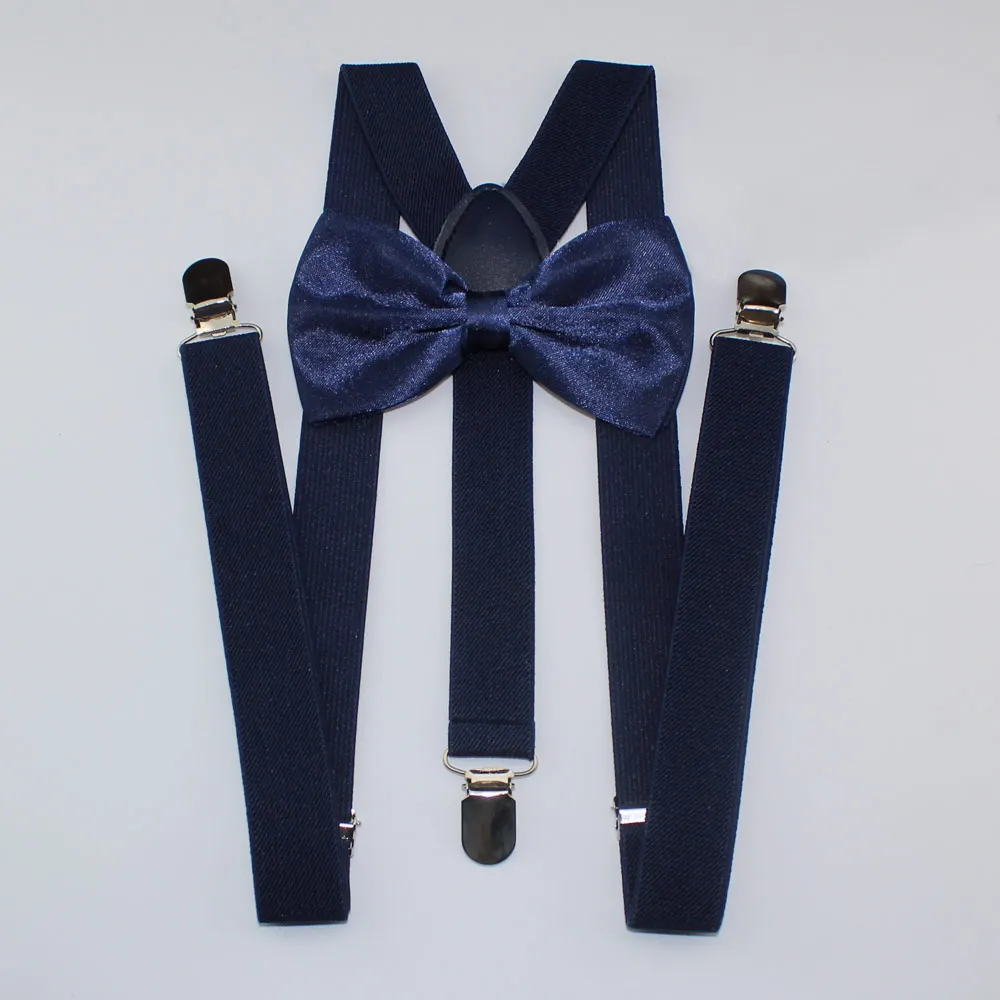 AEbone Suspensorio Adult Burgundy Suspenders and Bow Tie for Men Women Navy Blue Bretelles Pantalon Pour Homme Femme 100cm Sus59