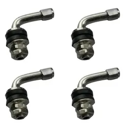 4Pcs Right Angle Chrome Metal Car Motorcycle Wheel Tire Tyre Valve Stems Bolt Metal