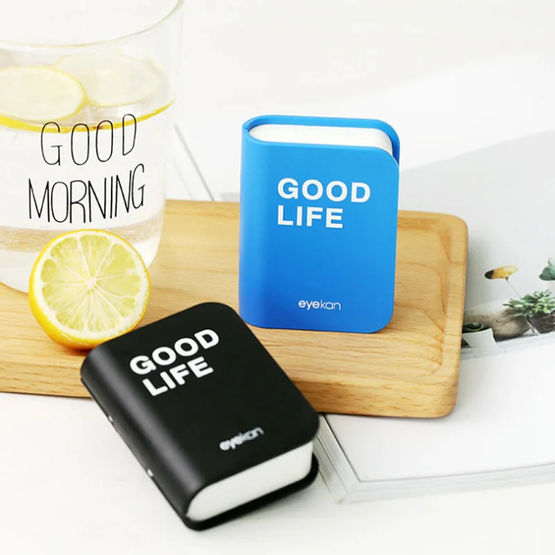Estuche para lentes de contacto en forma de libro, kit de viaje con espejo de color, 10% de descuento en el segundo artículo