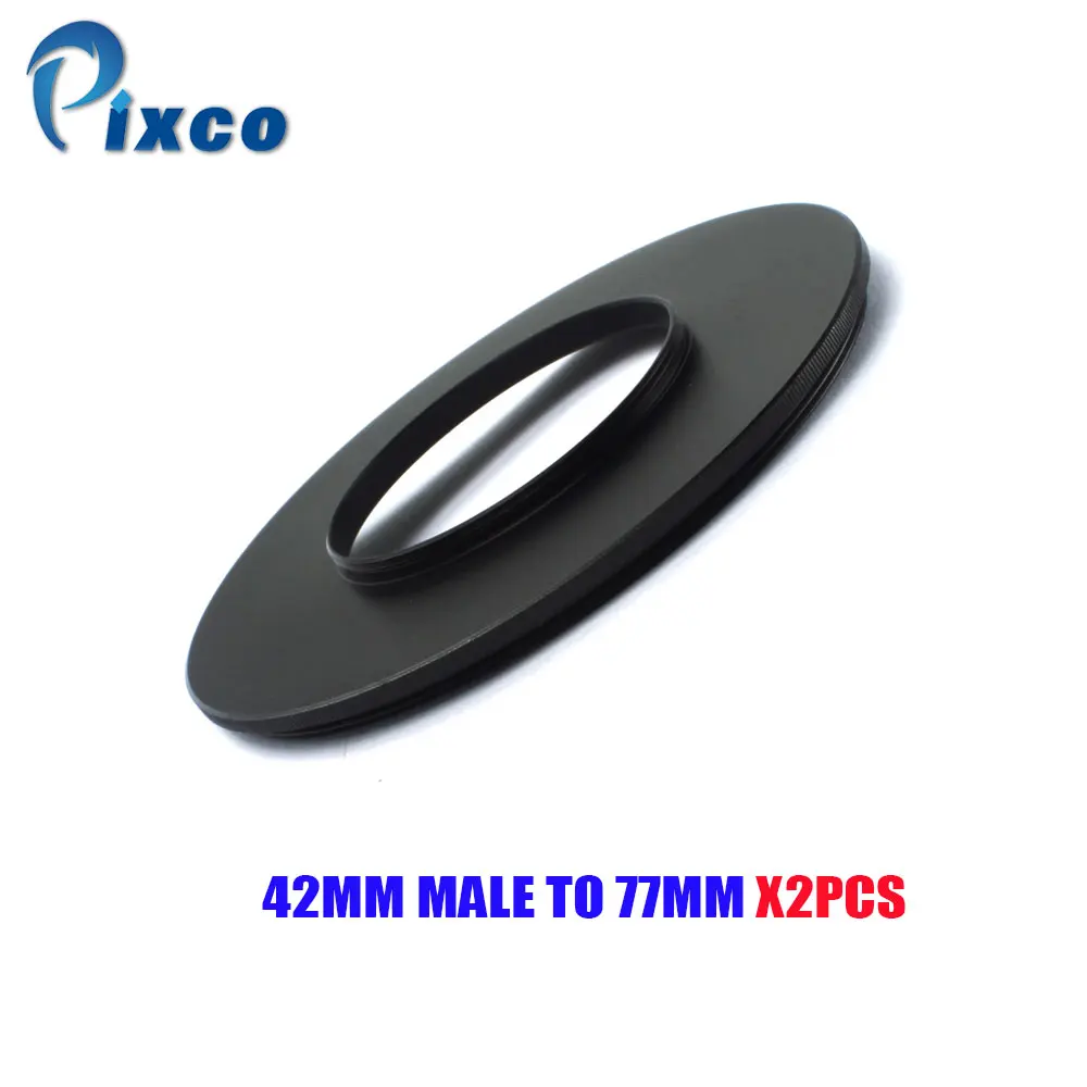 Pixco 2PCS 42mm Male to 77mm Male Marco Reverse Coupling Ring Adapter