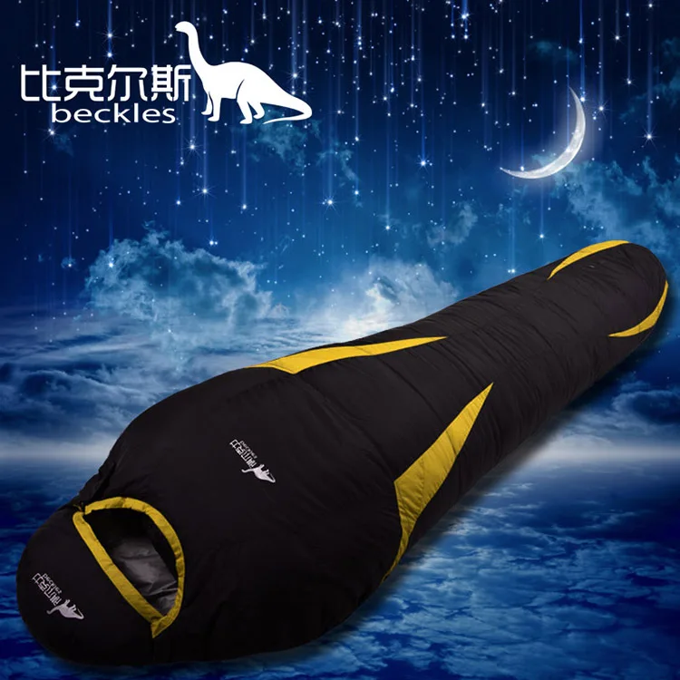 BECKLES  New autumn and winter waterproof warm mummy outdoor white goose down sleeping bag camping adult sleeping bag 600g-2500g