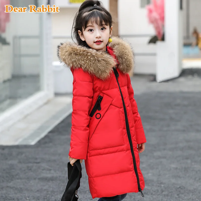 -30 degrees Girls clothing warm Down jacket kids clothes 2024 Winter Thicken Parka Hooded Children Outerwear Coats snow suit