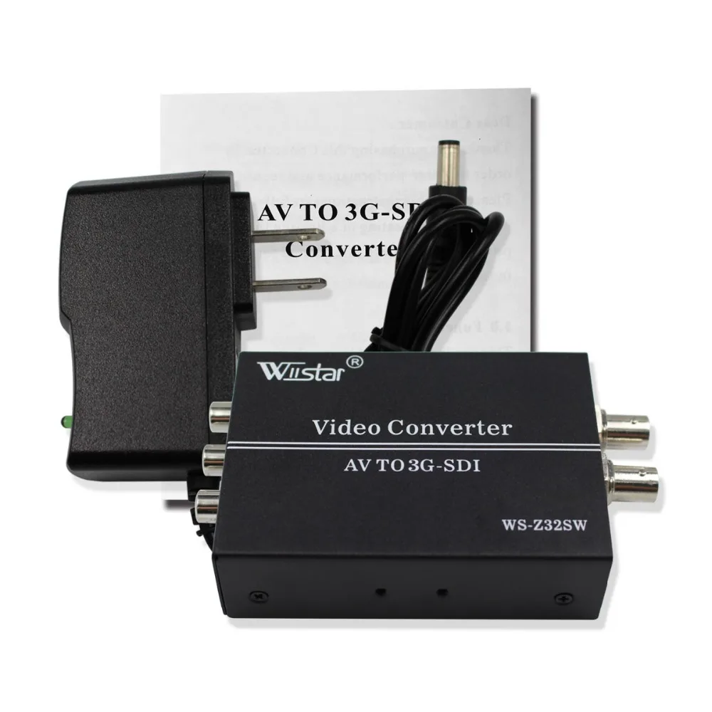 Wiistar AV to SDI Converter SD HD 3G SDI RCA to SDI BNC Audio Video Adapter for HDTV Monitor