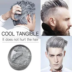 Mokeru DIY Hair Wax Color Cream Temporary Hair Dye Wax Grandma Ash Color Dye Cream One Time White Gray Paint Wax Clay For Hair