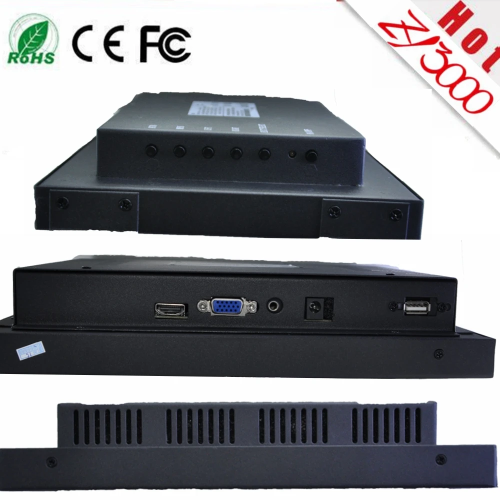 Imagem -03 - Painel de Computador Hmi 10 Invólucro de Metal Vga Hdmi Entrada Usb Tela Sensível ao Toque Resistiva à Prova d Água Monitor Industrial de Quadro Aberto Novo