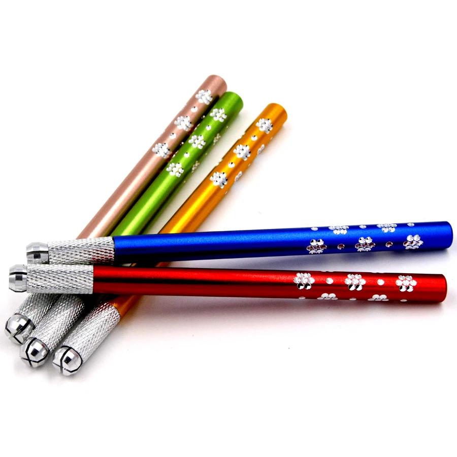 5 different colors cheap permanent makeup manual tattoo pen high quality microblading pen tebori for eyebrow free shipping