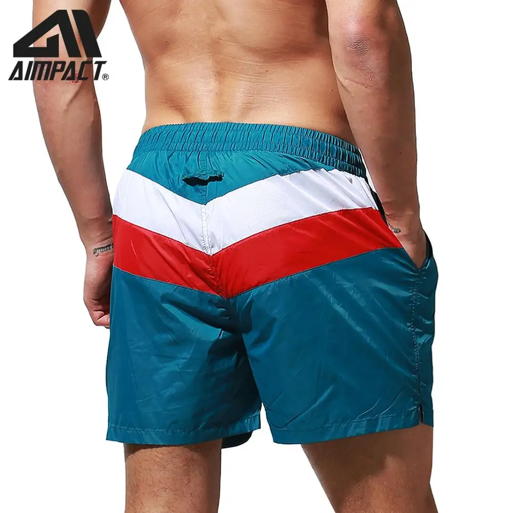 Desmiit Fast Dry Men's Board Shorts with Lining Sexy Patchwork Drawstring Surf Swim Trunks Male Holiday Beachwear Sport DT87