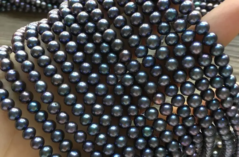 

Genuine AAA Natural Pearl 8mm black colors pearl real freshwater pearl loose beads DIY gift one strands Hole Approx 1mm