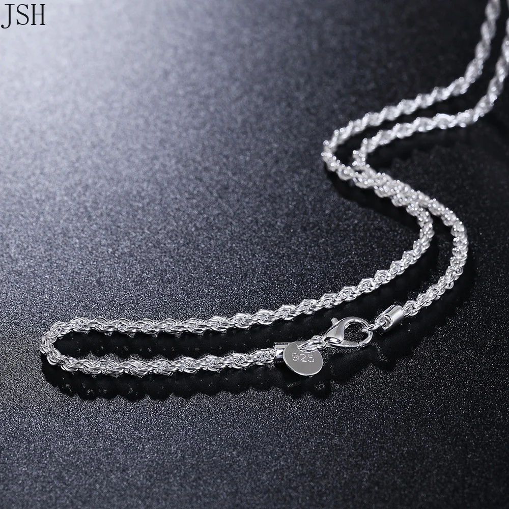 16-24inches Rope chain 3MM cute hot sale fashion , cute silver color women men Necklace jewelry for pendant wedding party