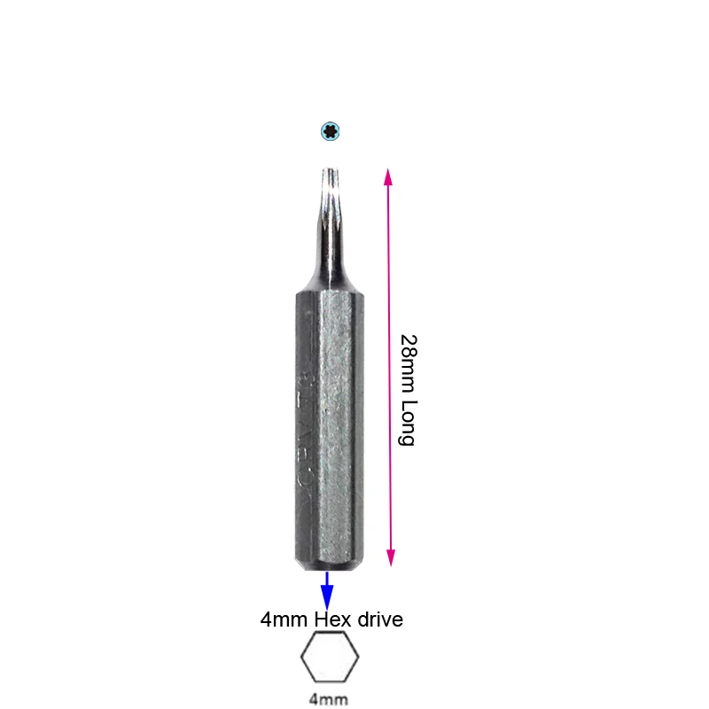 CR-V Torx 비트 세트, T1, T2, T3, T4, T5, T6 보안 Torx 포함, 6 개