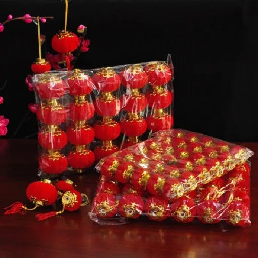 

1 Pack Small Lantern Ornament Chinese New Year Spring Festival Red Wedding Supply Decor