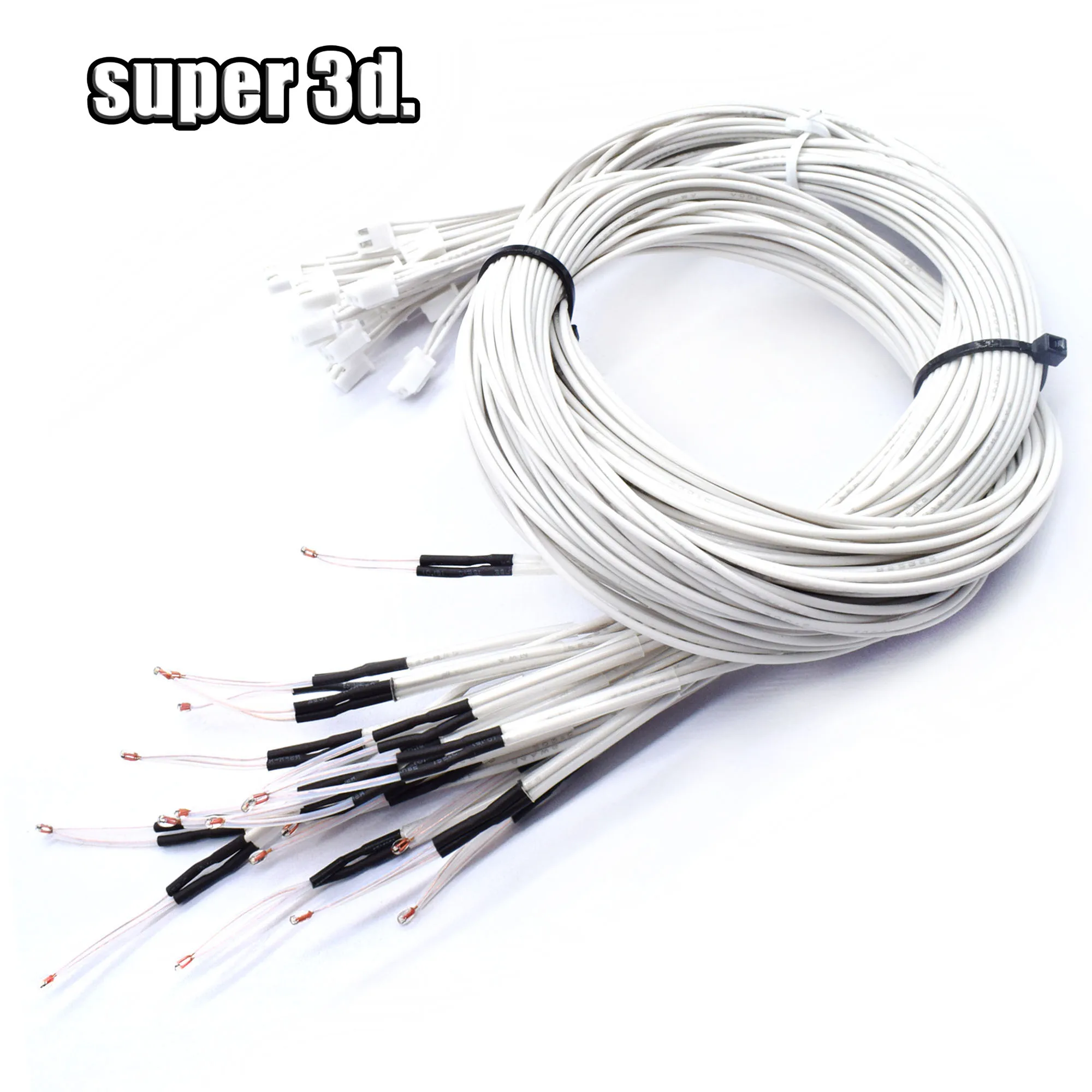 3D Printer parts Thermistor NTC Temperature Sensor 3950 1% line100&150cm 100K with XH2.54 White Terminal 2P connector terminal