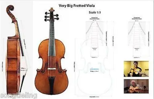 Hand made big fretted 5 string viola 17 7/8