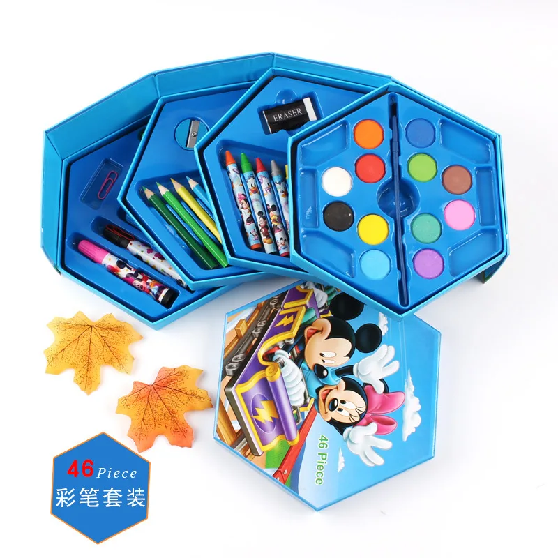 46pcs watercolor pencil combination painting suit pen child color pen gift box stationery set to give children a holiday gift