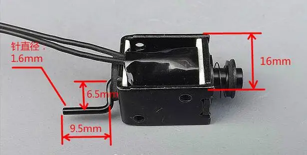 DC 24V 300mA 7W 3.7mm Black Push Type Miniature Electromagnet For Mahjong Machine