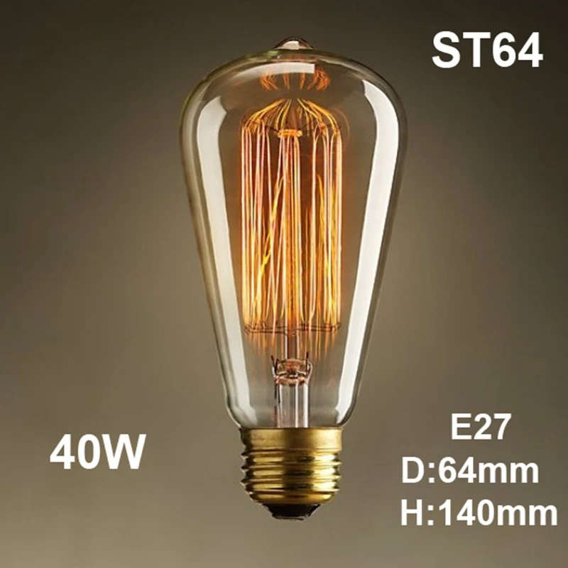 KARWEN Vintage Edison Bulb E27 Retro Lamp 220V 40W Ampoule Incandescent Light A19 ST64 T45 G80 G95 For Home Decor Creative Bulbs