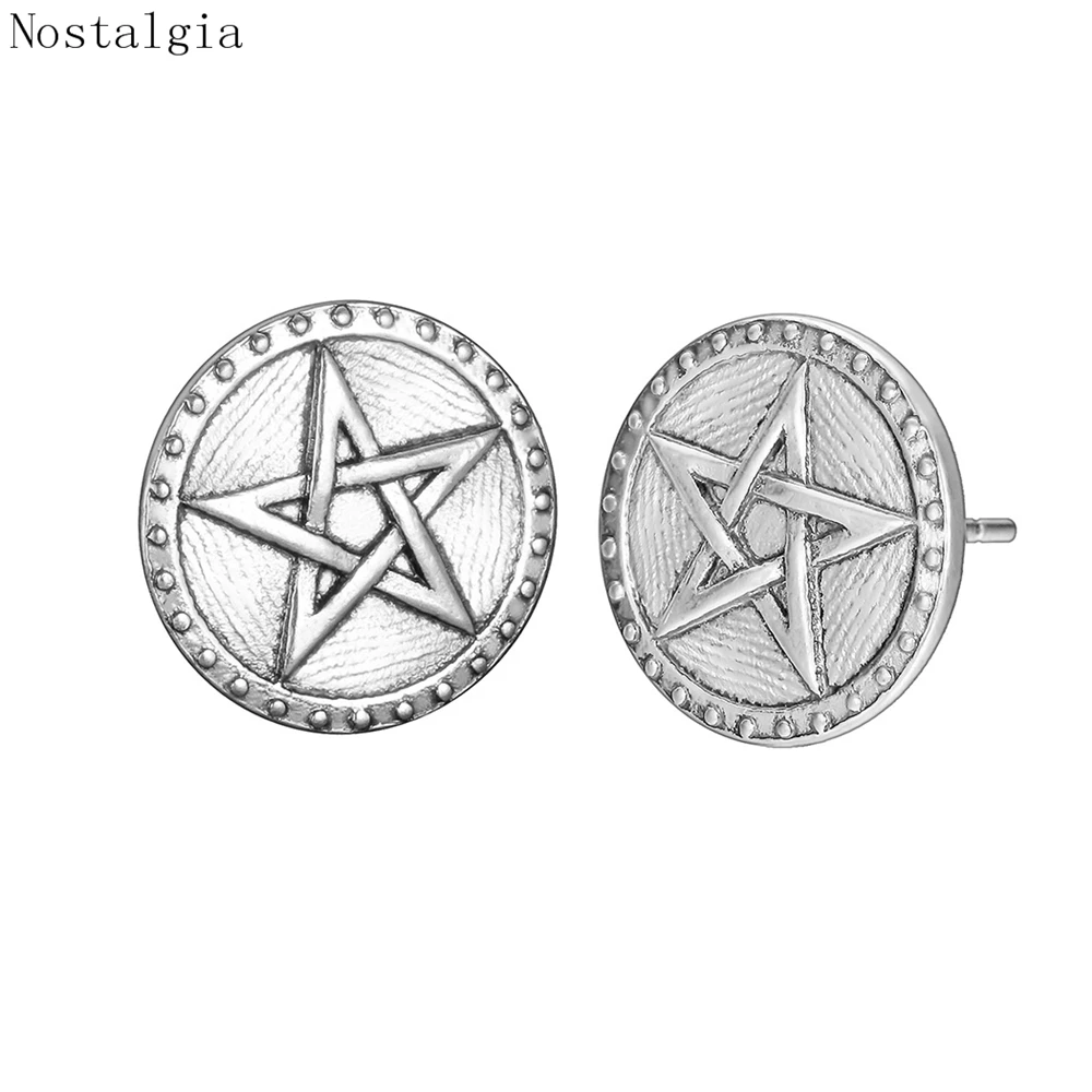 Viking Norse Studs Earrings Wicca Pentagram Ear Studs Viking Jewelry Vegvisir Viking Star of David Earrings Of Women Free Ship