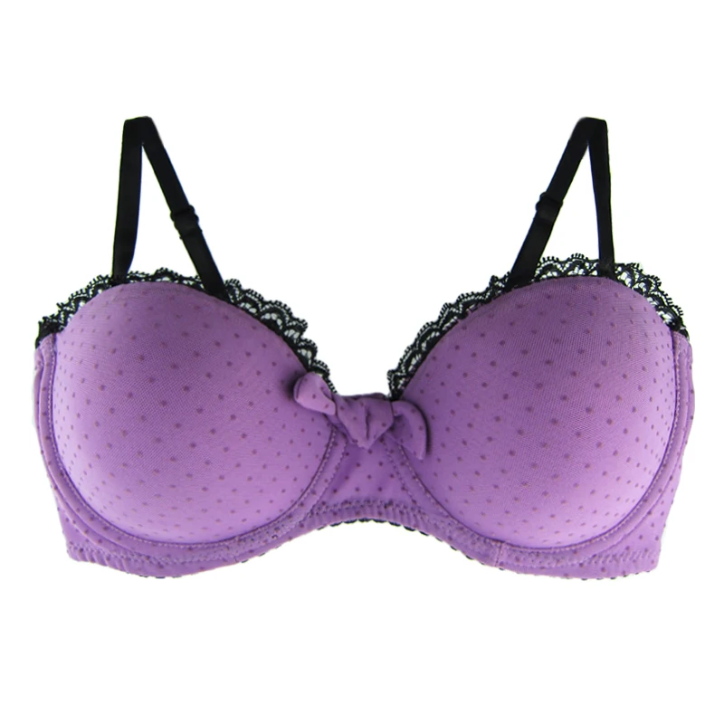 Women Bra Blue Color Push Up Girl Bra  Can Convertible Stranps Hung On The Neck Printing Wave Point A/B/C/D Cup  NO.604-132