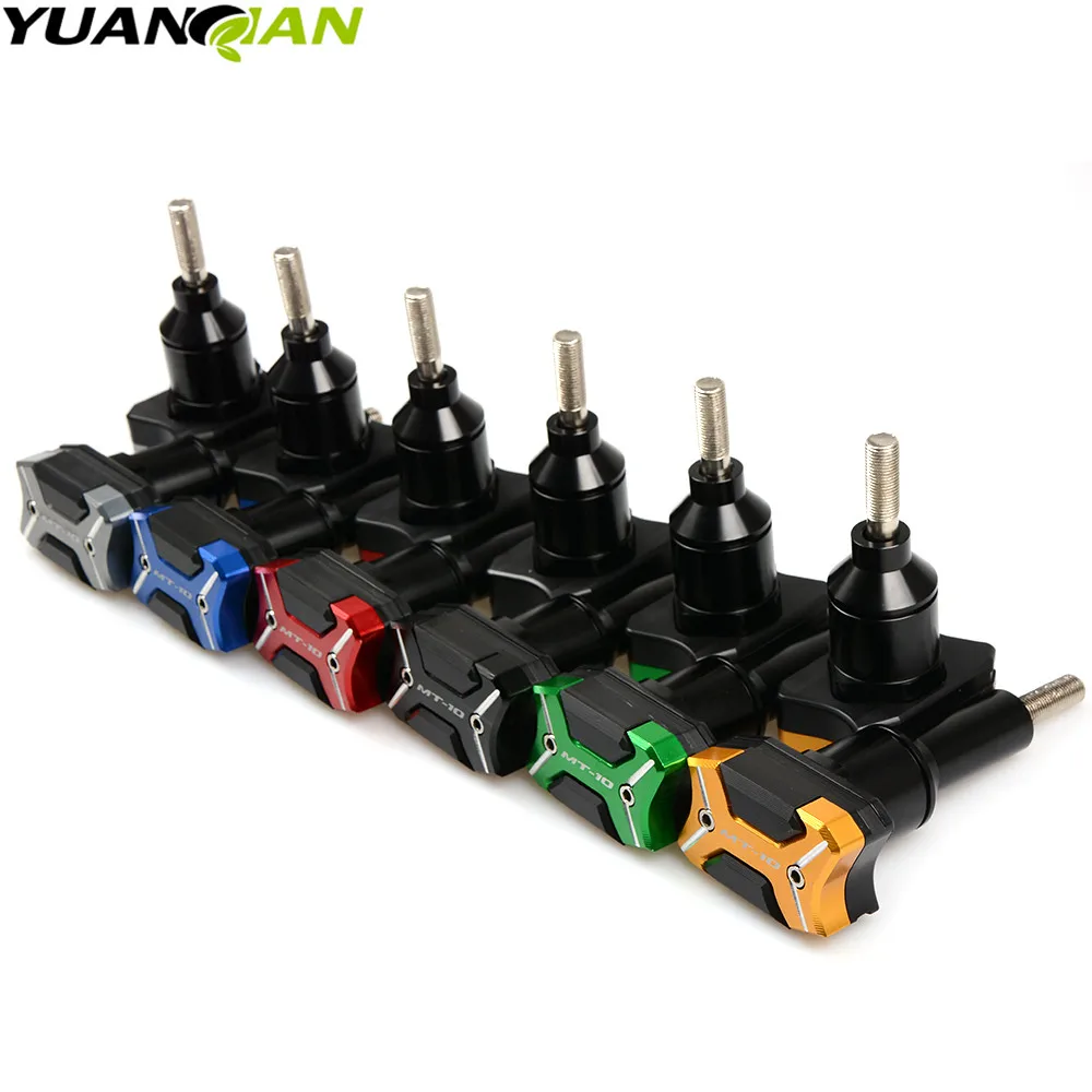 مع "MT-10" شعار دراجة نارية CNC تحطم سادة إطار المنزلق حماية الحرس لياماها MT-10 MT10 MT 10 2016 16 #5