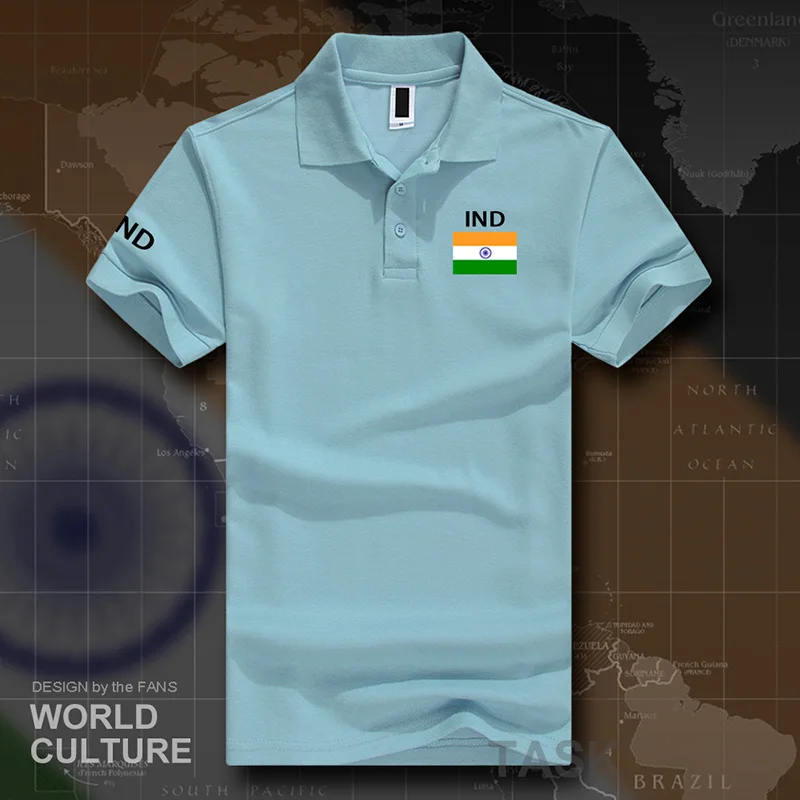 Republic of India polo shirts men short sleeve white brands printed for country 2017 cotton nation team flag new IND Indian flag