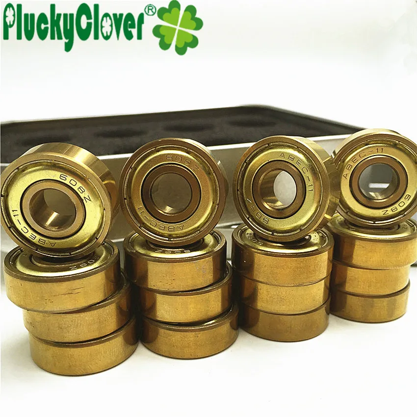 10 صناديق 608zz الذهب تحمل لوح التزلج تحمل 8 مللي متر تتحمل التاتينوم حذاء تزلج بعجلات حيلة سوينغ سكوتر الأرض لوح ركوب الأمواج محامل