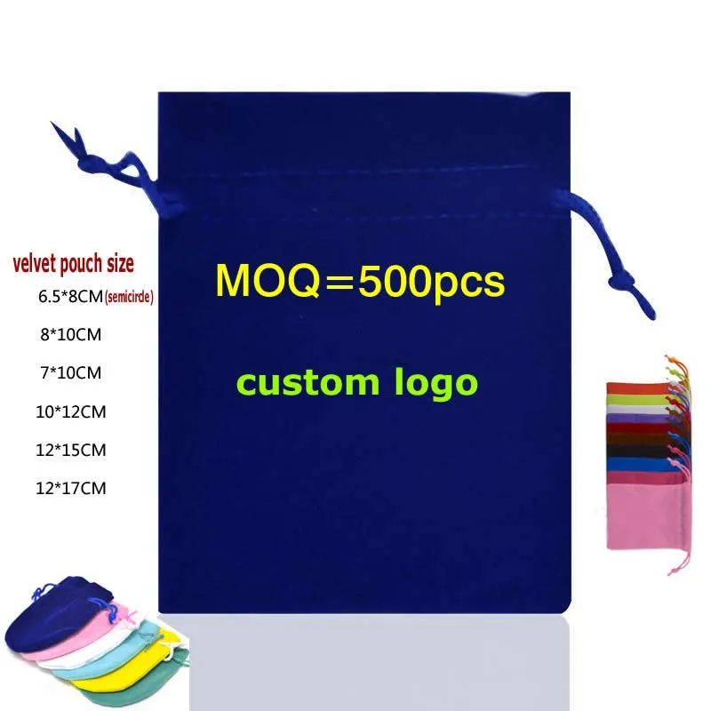 

jewelry customized drawstring printed logo gift velvet bag pouch