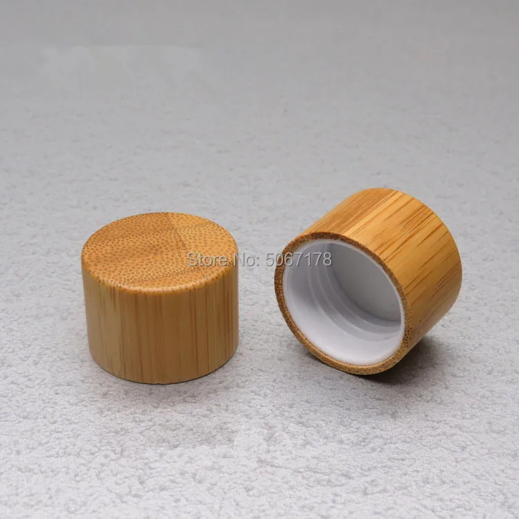 

30pcs 20/24/28R 410 Bamboo Screw Cap Lid For Plastic Cosmetic Liquid Bottles Makeup Refillable Containers