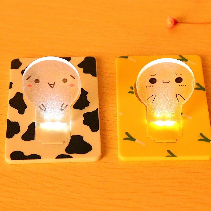 New Design Portable Hot Sale Cute Portable Pocket Fold switch LED Card Night Lamp Put In Purse Wallet Convenient Light