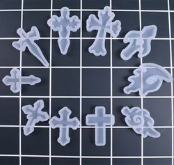 1PC Kreuz Flüssigkeit Silikon Expoxy Form Harz Schmuck Form UV Anhänger Schmuck Zubehör Handwerk Schmuck Werkzeug