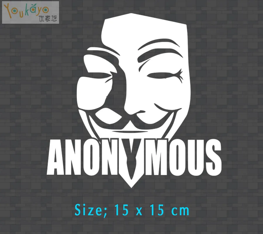 Hot Anonymous Mask Sticker Wall Window Truck Bumper Laptop Vinyl Decal 6
