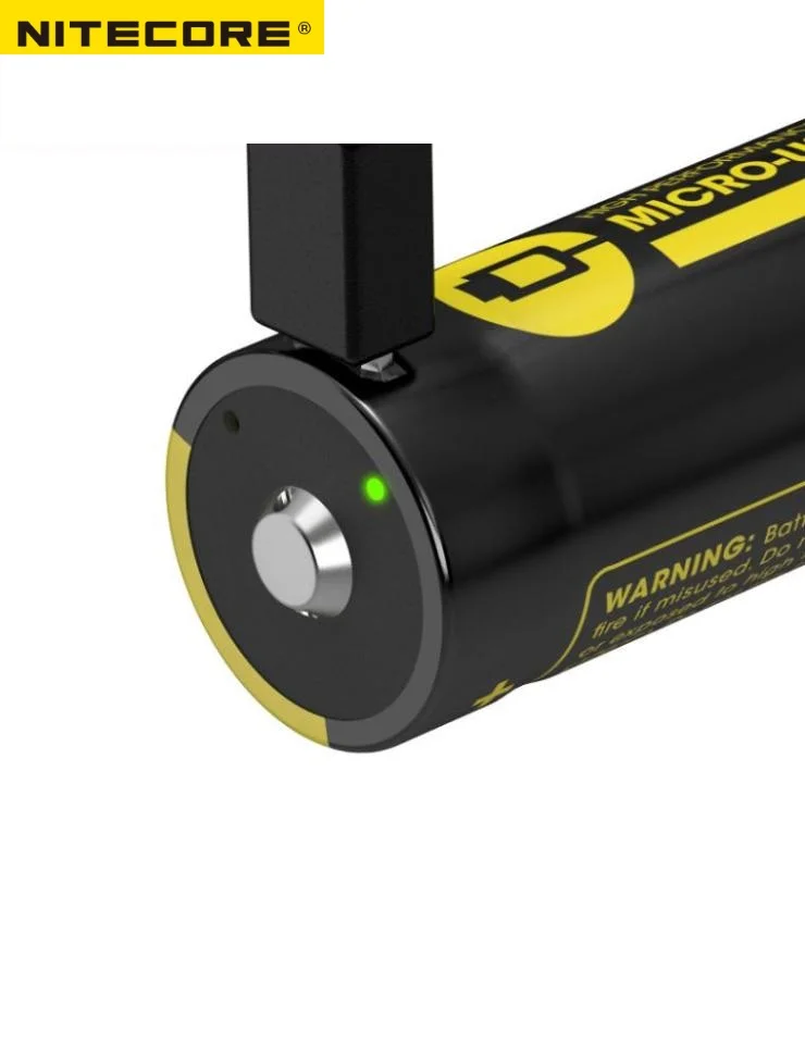 Nitecore NL1826R 2600mAh 3.6V Micro-USB Rechargeable Li-ion 18650 Battery with Charging Port