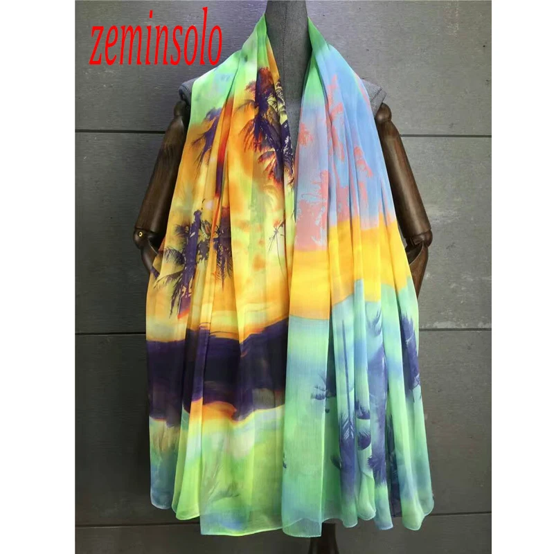 Imitation Slik Scarf For Women Autumn New Style Graffiti Women Scarves Shawl Wrap 140*180cm All-match Printing Soft Scarf Stole