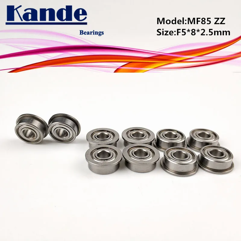 Kande Bearings 10PCS MF85ZZ MF85Z MF85 MF85 ZZ  MF85 Miniature Flange Bearing F5x8x2.5mm